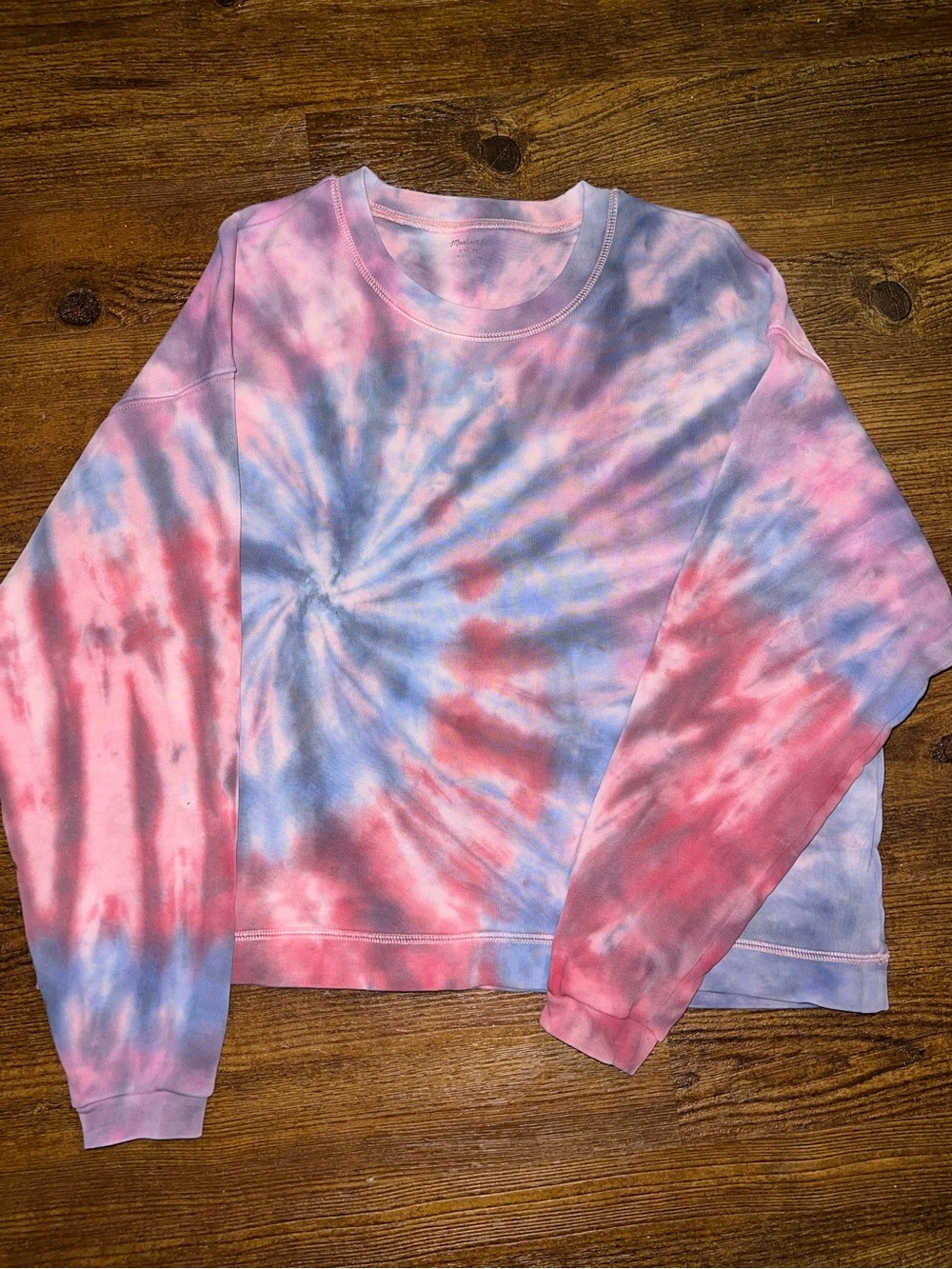 Madewell Tie-Dye Pullover Soft Pastel Crewneck Lounge Casual Sweatshirt Size M - Picture 2 of 8